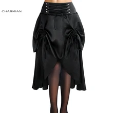 Charmian Женская Сексуальная викторианская готика винтажная Юбка со шнуровкой, атласный, высокий, низкий, юбка вечерняя летняя юбка