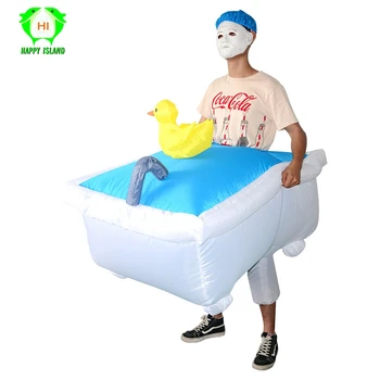 

Funny Inflatable Baby Bathtub Costume Polyester Adult Halloween Inflatable Costumes Men Christmas Party Festival Cosplay Costume