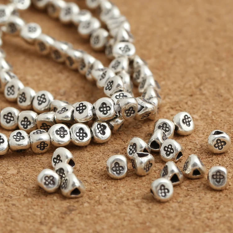 Handmade Thai Silver Beads Real Sterling Silver Small Jewelry Beads
