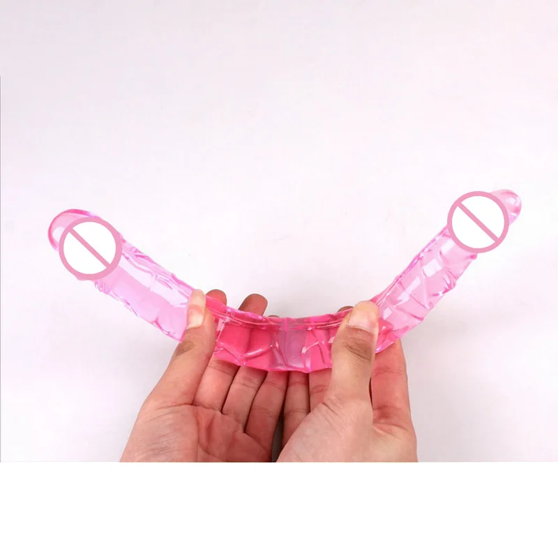 Double Dildos Long Dual Penis Head Adult Sex toy For Women Flexible Double Dildo Dong & Penis Lesbian Dual Penis Huge dildo
