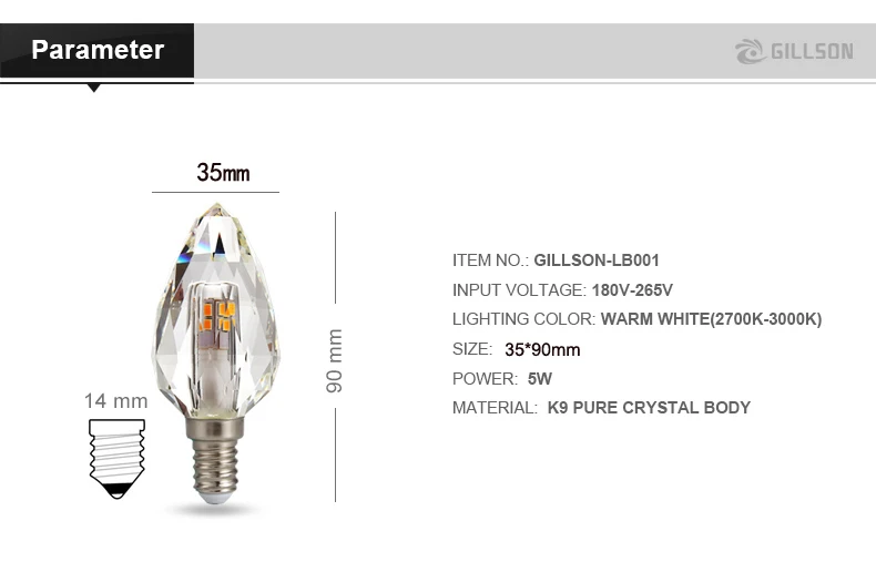С украшением в виде кристаллов светодиодный E14 лампы 5 Вт лампочки 220 в теплый белый лампада дома Гостиная прожектор энергосберегающее освещение 2 шт./лот