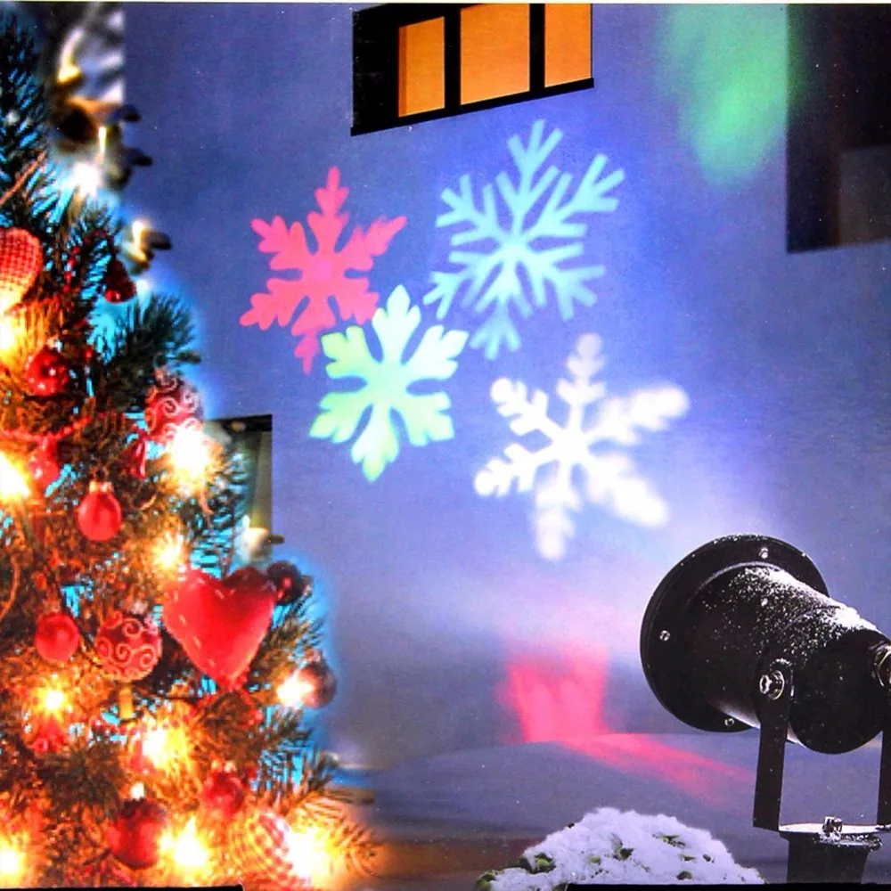 

Aimbinet Christmas Snowflake Spotlight Waterproof Light Projector 12W Landscape LED Projector Multicolor Snowflake Outdoor Light
