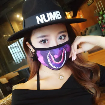 

2018 new brand camouflage shark masks black cool fashion crowd bape mask handsome personality