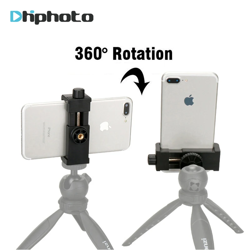 

Phone Tripod Mount Cell Phone Clipper Vertical Bracket Smartphone Clip Holder 360 Adapter for iPhone X 8 7 Plus Samsung S8 S9