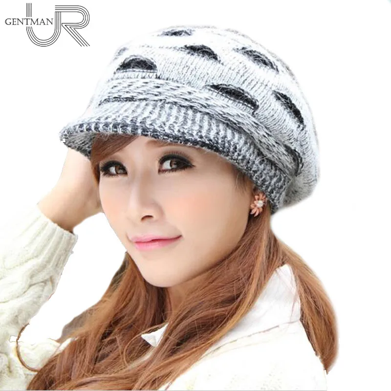 Новинка, Дизайнерские теплые женские шапки с большими глазами, модные зимние шляпы для женщин, вязаные шерстяные шапки-бини