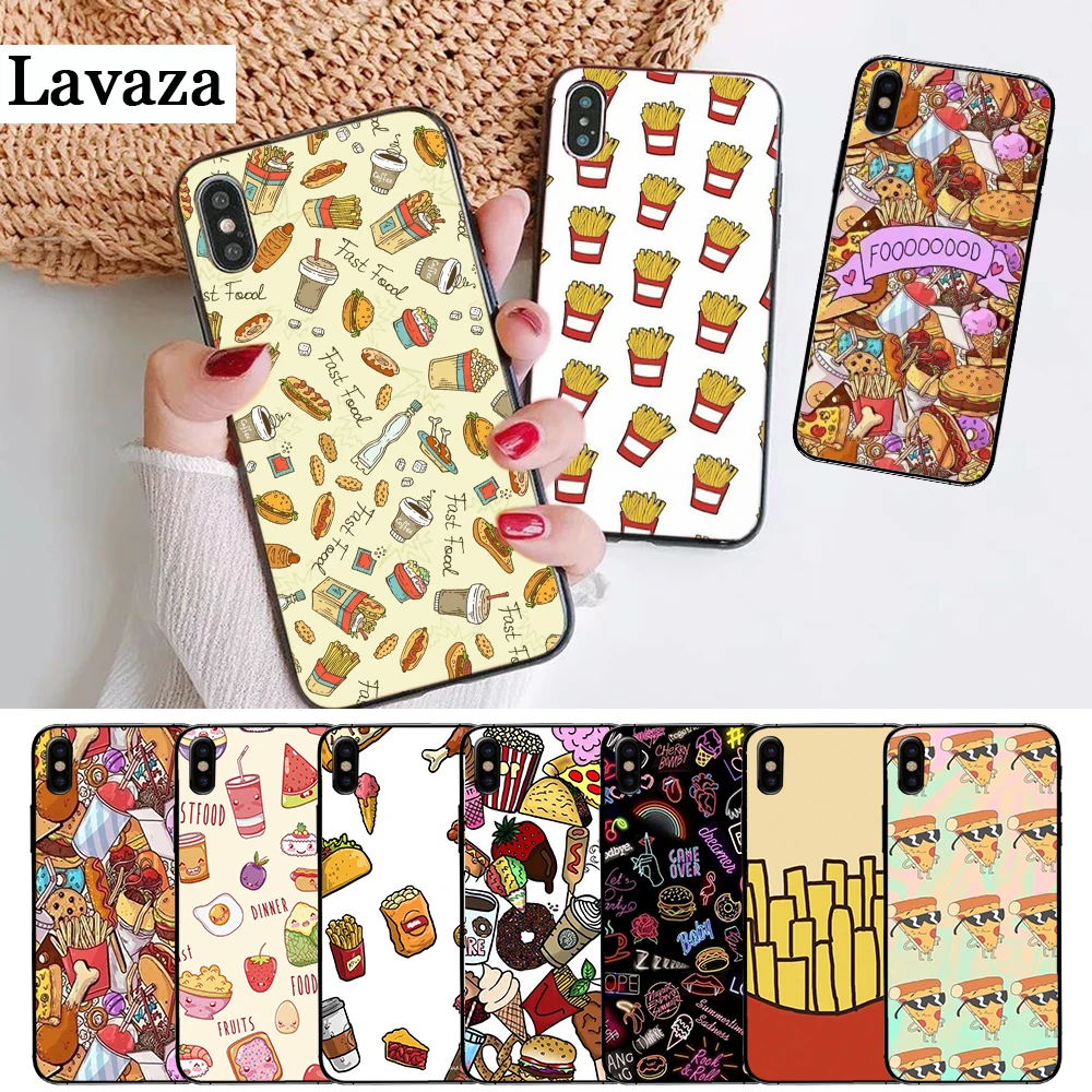 

Lavaza Fast food burger fries Silicone Case for iPhone 5 5S 6 6S Plus 7 8 X XS Max XR
