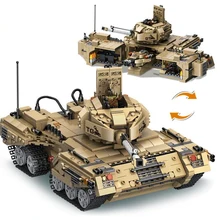 2 in1 деформационный резервуар блоки военные серии игрушечный танк строительные блоки игрушки модели танков игрушки подарок на год