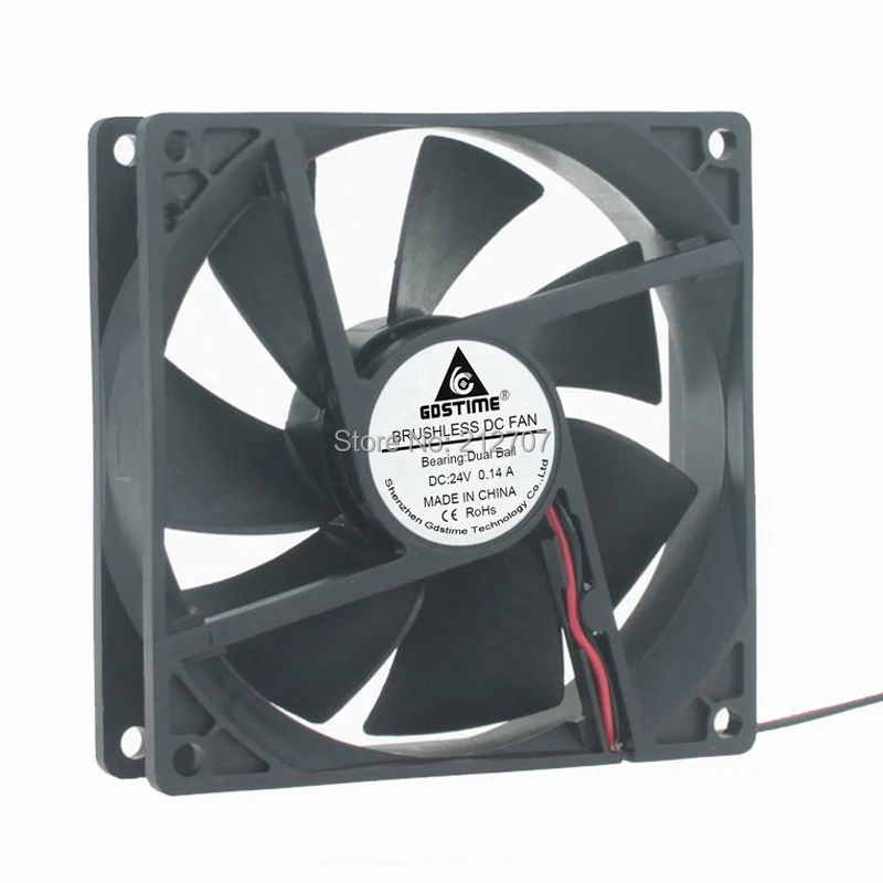 20 шт. Gdstime шарикоподшипник 92x92x25 мм DC 24V 2Pin 9 см 92 9225 Вентилятор охлаждения двигателя
