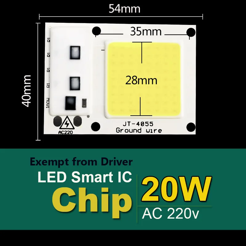 Умная ИС(интеграционная схема светодиодный лампы с чипом светодиодный лампы 220V 5 Вт 10 Вт 20 Вт 30 Вт 50 Вт 90 Вт, холодный белый свет/теплый белый открытый прожектор - Испускаемый цвет: 20W COB