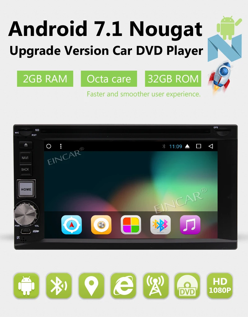 Discount Backup camera+for car Android 7.1DVD player GPS Navigation 2 din Car Radio Stereo Head Unit Auto support OBD2,DAB+,Digital TV 2