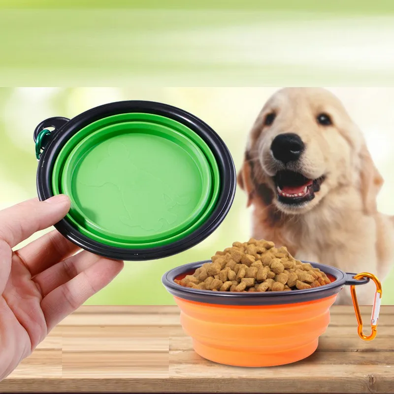 

6 Colors Portable Pet Folding Bowl Healthy ABS Silicone For Dogs Easy to Carry Outdoor Pet Accessories 13X9CM