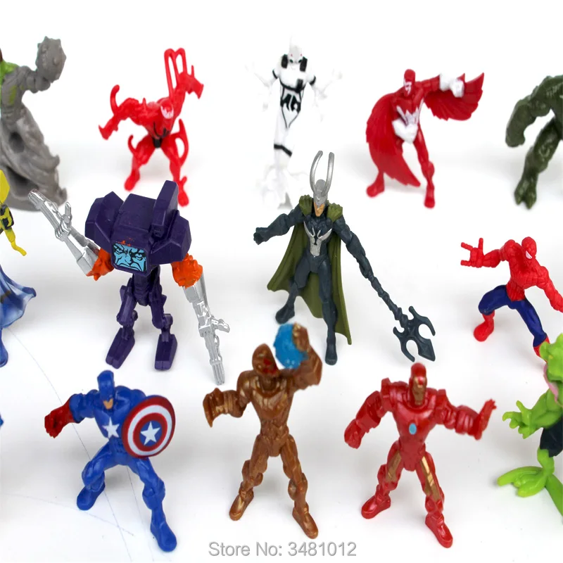 miniature superhero figures