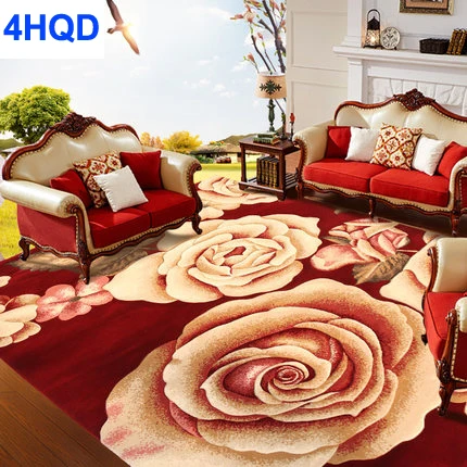 

European and American pastoral living room coffee table wool carpet bedroom bed carpets New Zealand wool woven carpets