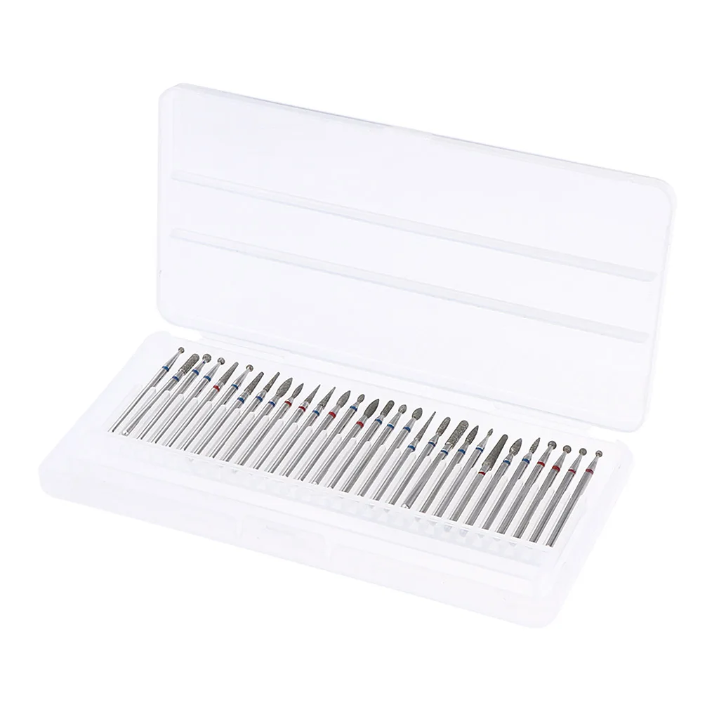 30Pcs 2.35mm Nail Files Drill Bit Manicure Electric Grinding Polishing Buffing Head Set Manicure Tools Kit