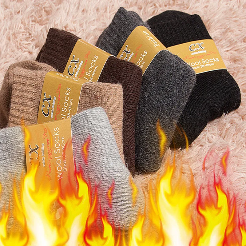 Для мужчин Мерино теплые толстые шерстяные носки большой Размеры бренд 2018 Для мужчин зимние термо-носки Для мужчин s теплая одежда носки