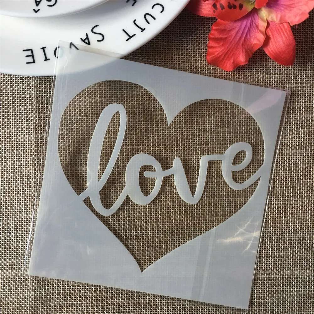 4 шт./компл. 5 &quotJoy Heart Paw Words Love DIY разные трафареты для рисования искусственными
