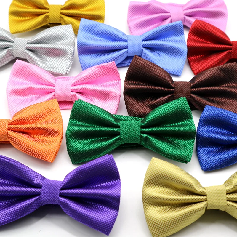 

Adjustable Men's Solid Color Polyester Silk Bow Tie Gentleman Butterfly Bowties Wedding Business Plaid Checks Bow Neckties Gift