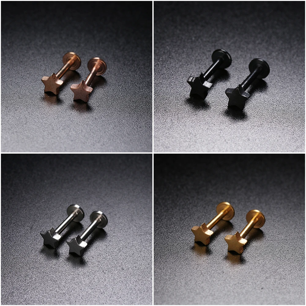 

Lovely Small Gold/Silver/Black Star Earring Metal Star-shape Stud Ear Women Party Girlfriend Gift Minimalist Jewelry Accessories
