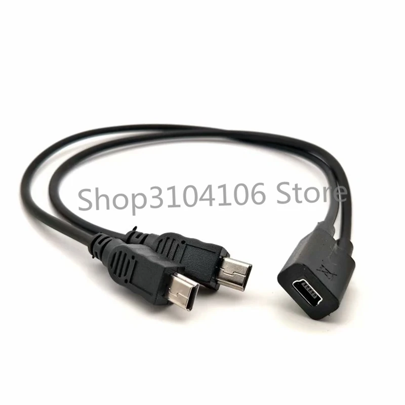 Mini USB 1-2 Y кабель-разветвитель, USB 2,0 Mini 5-Pin Female to Double 2 Male конвертер высокоскоростной кабель для зарядки шнур