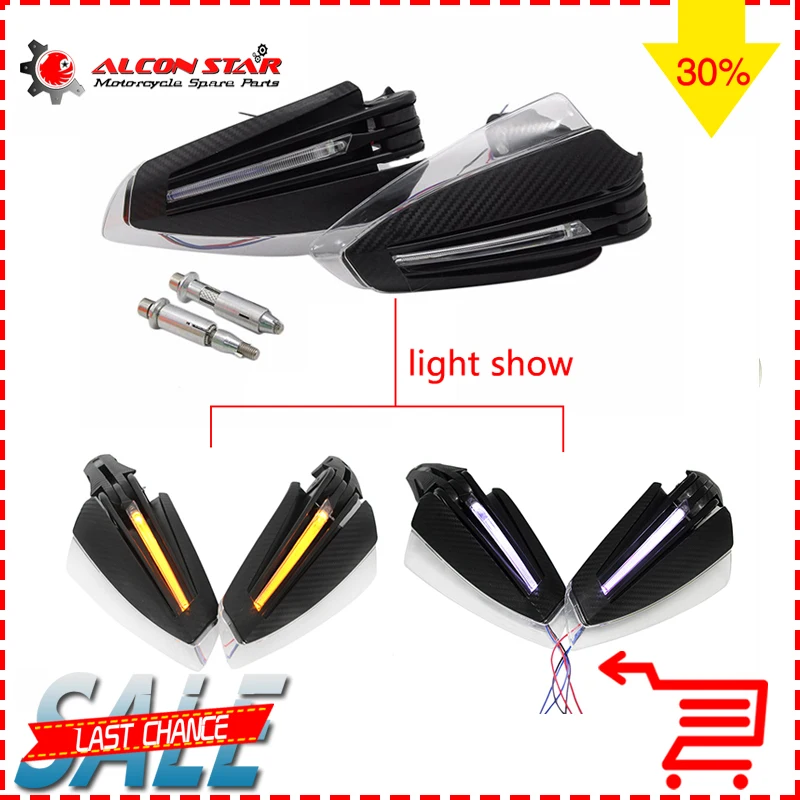 

Alconstar- 7/8" 22mm Handlebar Hand Guard Protector with LED Turn Signal Motorcycle MX Motocross for KAWASAKI KTM ATV Protection