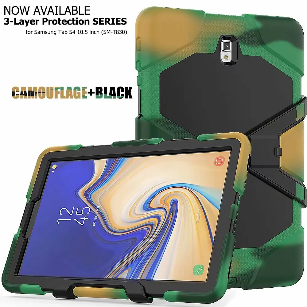 Case For Samsung Galaxy Tab S4 10.5 T830 T835 T837 Heavy Hybrid Armor Hard PC Soft Rubber Full Body Protective Cover Shell | Компьютеры и