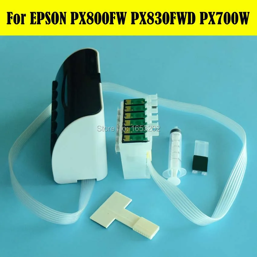 1 مجموعة استمرار نظام الحبر العرض لإبسون ستايلس px700 px800 PX830 طابعة كيبك مع رقاقة إعادة السيارات
