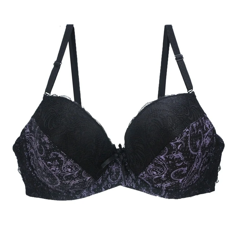 Black Bra Sexy Lace Push Up PLus Size 42F 42E 42DD 40E 40F 40C 38E