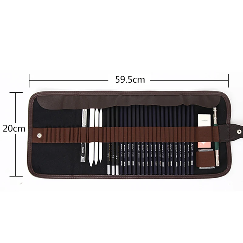 Portable Drawing Tools Roll Up Bag Canvas Paint Brush Cases For Artist Draw Pen Watercolor Oil Brush Rolls Bag (8)