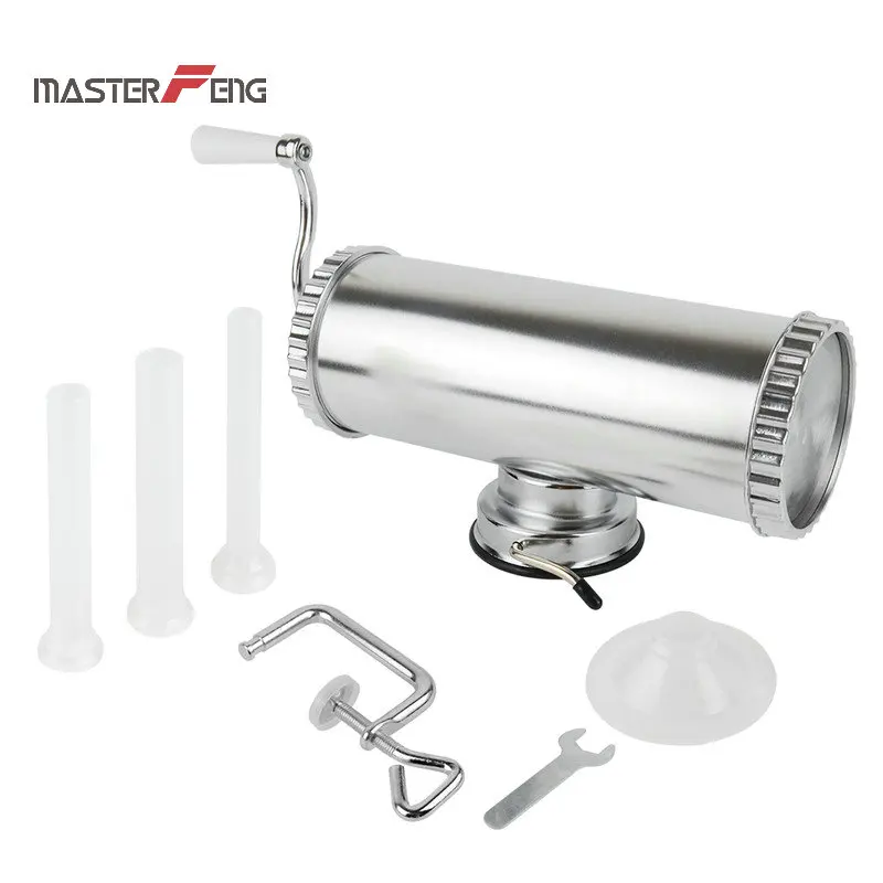 Online 5 lbs 2,5 kg relleno casero de carne de salchicha con base de succión y 3 tubos de llenado de salchicha MF 2005