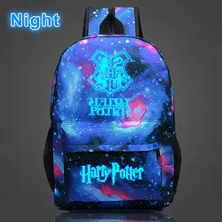 Новое поступление модные фосфоресирующий рюкзак аниме Гарри Поттер световой подростков ноутбука школьная сумка рюкзак