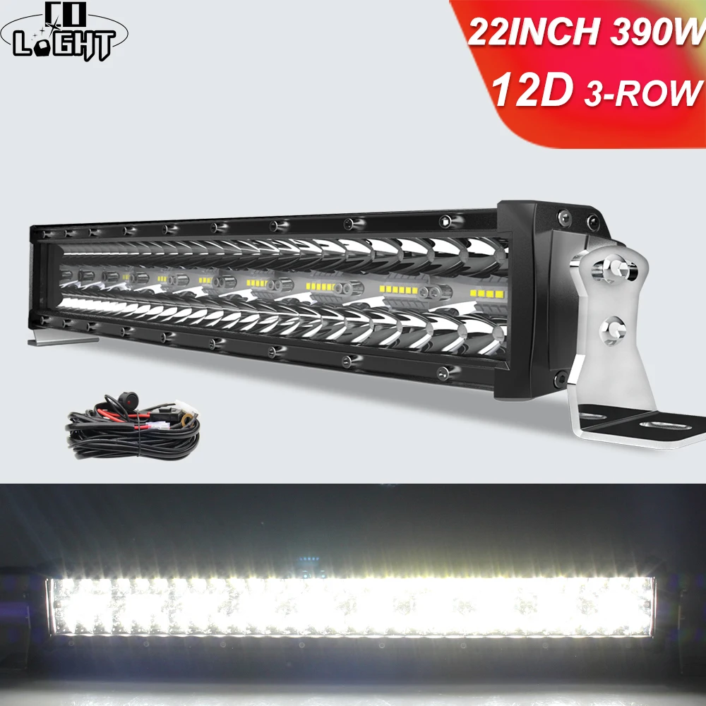 

CO LIGHT 12D 3-Row 22 32 42 50 52 inch LED Bar 12V 24V Spot Flood Beam Led Car Driving Light Bar for Offroad 4x4 Trucks Lada SUV