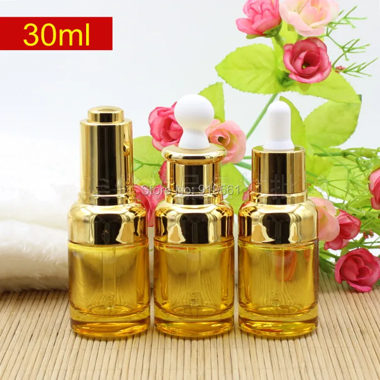 30ML Yellow Glass Dropper Bottle Aromatherapy Liquid Serum / Eye Essence Massage Oil Pipette Refillable | Красота и здоровье