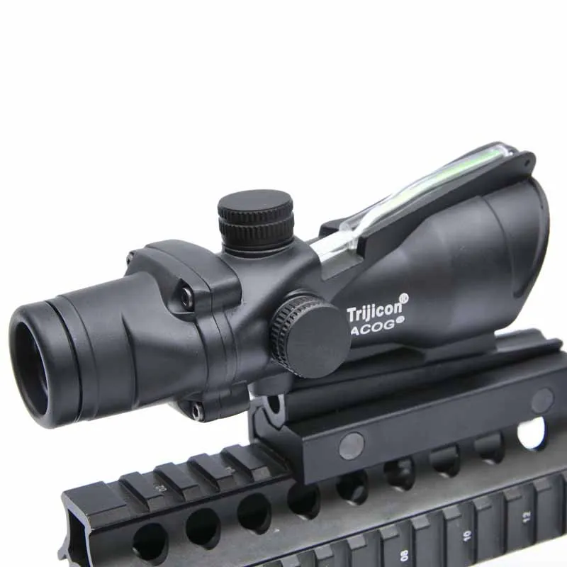 ACOG 4X32 оптика из настоящего Волокна Красная точка с подсветкой прицел тактический