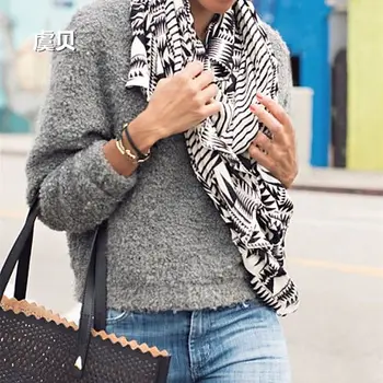 

Black and white stripes scarf summer autumn woman beach sunscreen thin scarves pareo shawl hijab air conditioning cape 100x180cm
