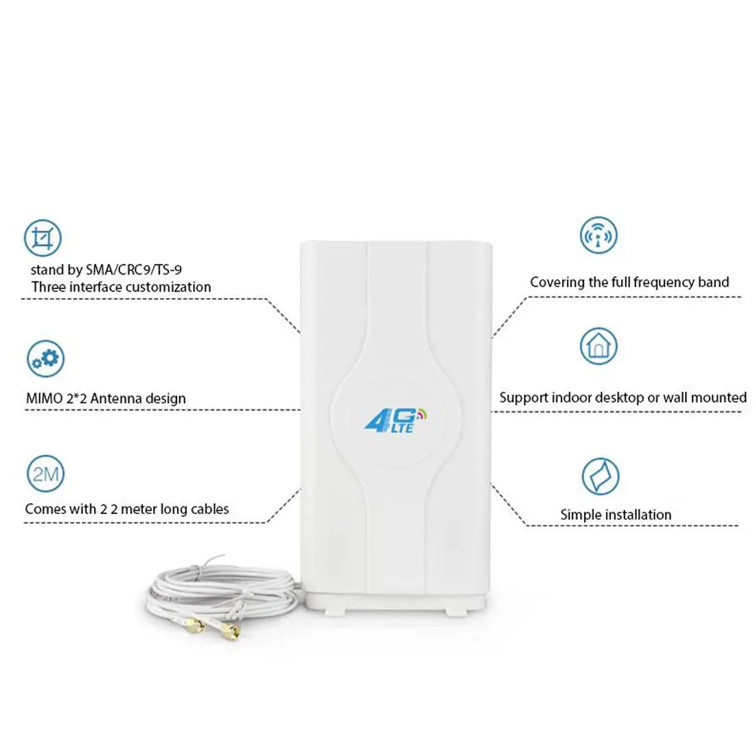 3g 4g Lte Антенна мобильная антенна 2 * SMA/2 * CRC9/2 * TS9 штекер усилитель MIMO панельная антенна + 2 метра