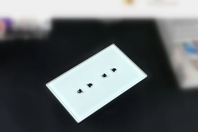 Стандарт США 4 pin/6 pin настенная розетка, белый/черный цвет Высококачественная стеклянная панель, 15A 110-240 V Двойная настенная розетка