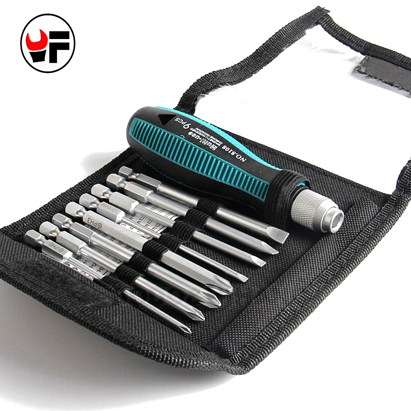 9 Pcs Precision Repair Screwdriver Set Multi Head Tools Slotted Phillips Magnetic Self-locking For Cross & Flat Head Tool DS119 (2)