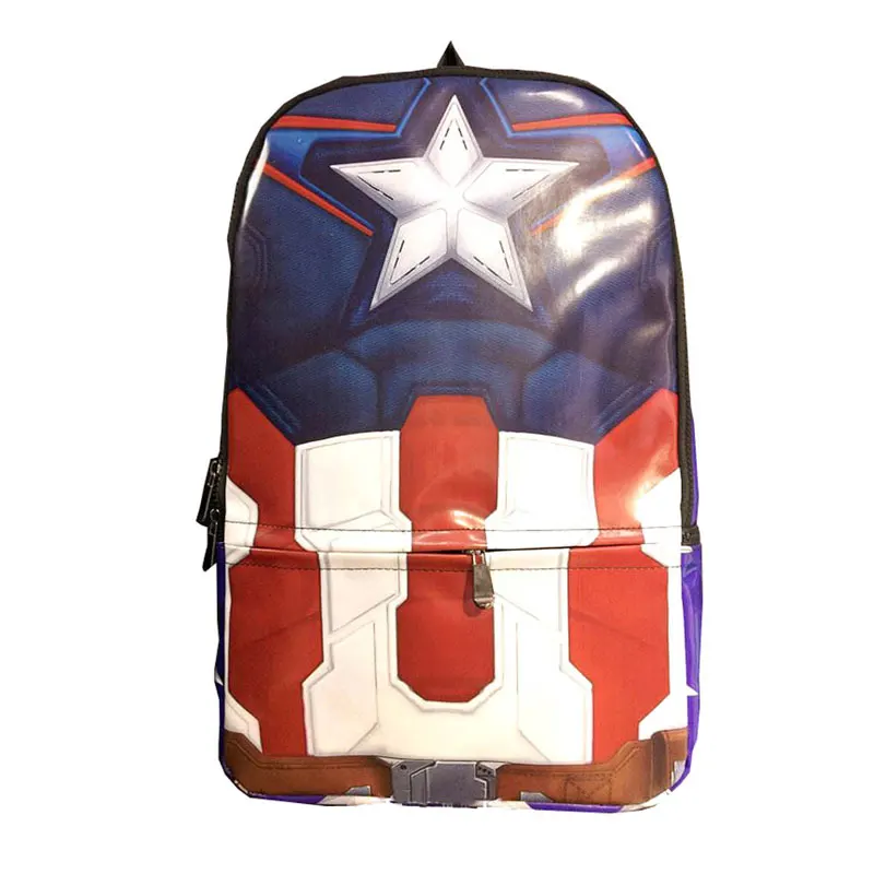 

Cartoon Anime Captain America Backpack PU Leather Students School Bag Gift Teenager Boy Girl Deadpool Super Hero Backpacks