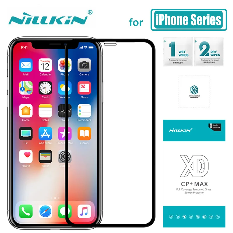 Для iPhone 11 Pro X 8 7 Plus XR XS Max стекло Nillkin XD CP+ Max полное покрытие 3D закаленное стекло Защита экрана для iPhone X стекло