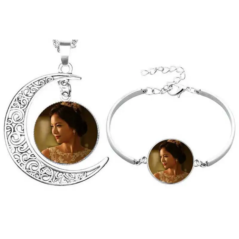 

sublimation moon necklace pendant jewelry fashion necklaces pendants for women hot transfer printing consumable 15pieces/lot