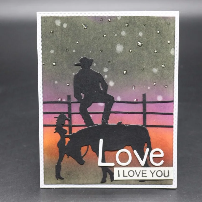 

FeLicearts METAL Cut Farmer Women Horse CUTTING DIES Scrapbooking albulm photo paper craft frame Background embossing Die