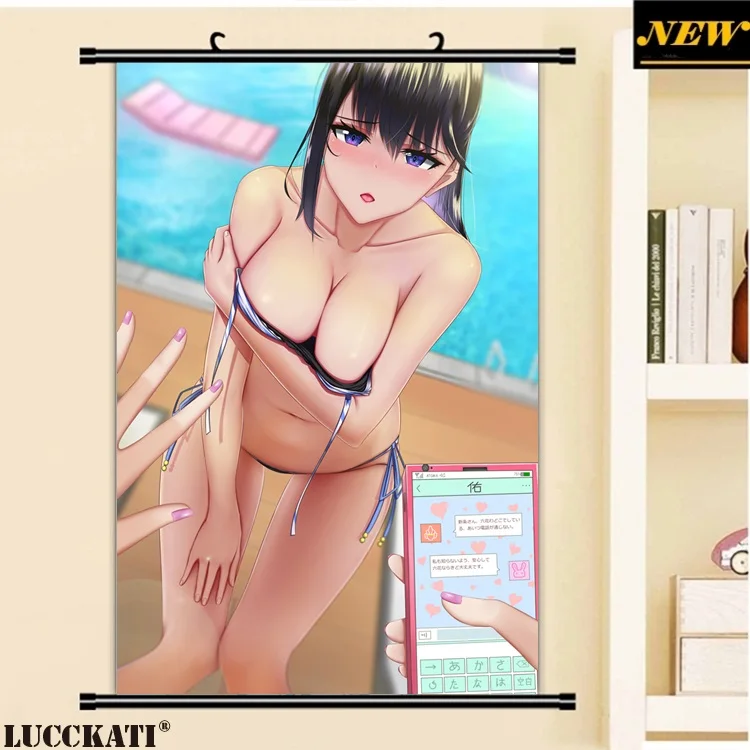 40X60 см SSSS. Gridman серия Rikka, трусики, сексуальные лоли бикини, задник, ножки, мультфильм, аниме, Настенная картина, прокрутка, холст, живопись, плакат