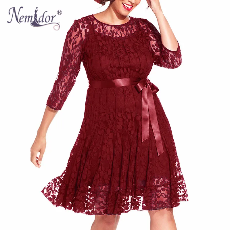 Nemidor Plus Size Lace Dress (8)