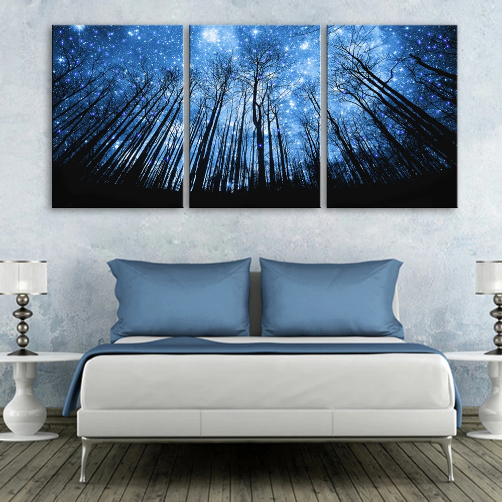 

Stretched Canvas Prints Secrets of The Forest Flash Effect LED Flashing Optical Fiber Print LED Wall Art LED Decorations