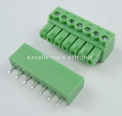 

50 Pcs 3.81mm Pitch 7 Pin Straight Screw Pluggable Terminal Block Plug Connector 15EDG