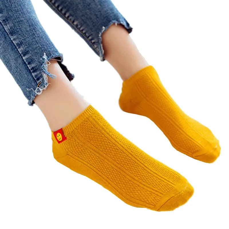 YRRETY принт Смешные Носки Мода Улыбающиеся смайлики носки-башмачки с ума короткие унисекс ботильоны Low Cut Носок для Для женщин и Для мужчин