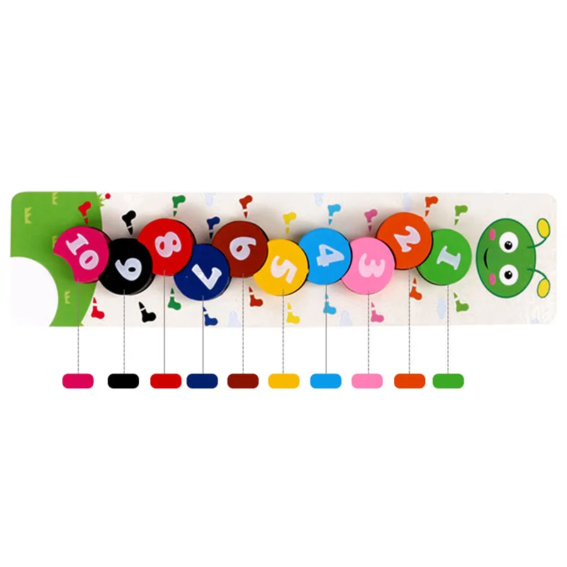 

Natural Wooden Toys Wooden Rainbow Blocks Rope Digital Caterpillar Beads Puzzle Early Learning Parent-child Interactive Toys