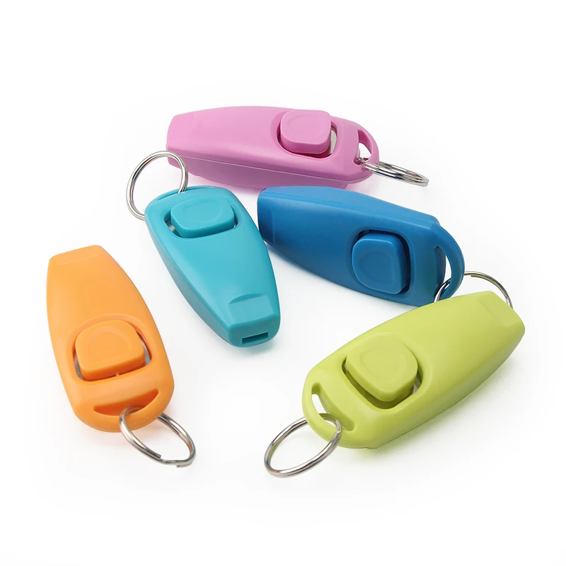 dog clicker keychain pet training clicker with whistle for dog cat