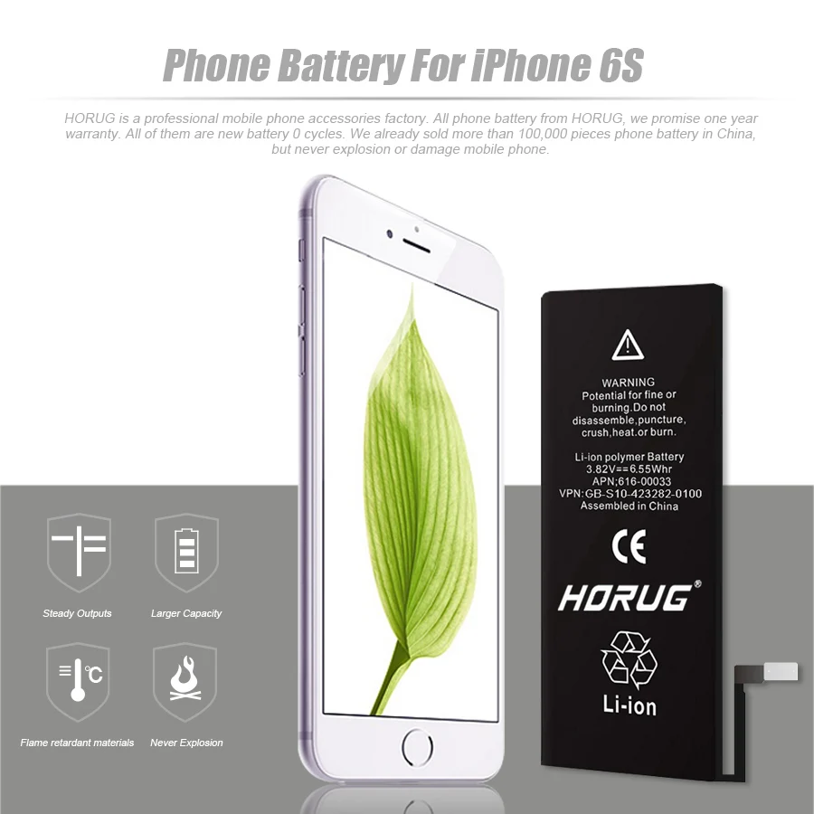 2019 NEW HORUG 100% Original Mobile Phone Battery For iPhone 6S Battery Original Capacity Sticker Replacement Phone Batteries 2019 NEW HORUG 100% Original Mobile Phone Battery For iPhone 6S Battery Original Capacity Sticker Replacement Phone Batteries
