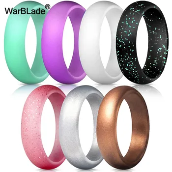 

7pcs/set 4-10 Size Food Grade FDA Silicone Finger Ring 5.7mm Hypoallergenic Crossfit Flexible Sports Rubber Rings For Men Women